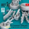 RESKIT RSU48-0542 A-10 Thunderbolt II landing gears (Early & Late) (in flight) with wheels set for Academy kit (3D Printed) 1/48